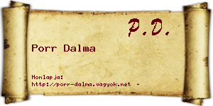 Porr Dalma névjegykártya